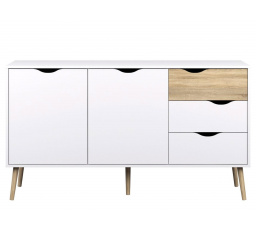 Komoda RETRO 75381, Bílá/Dub