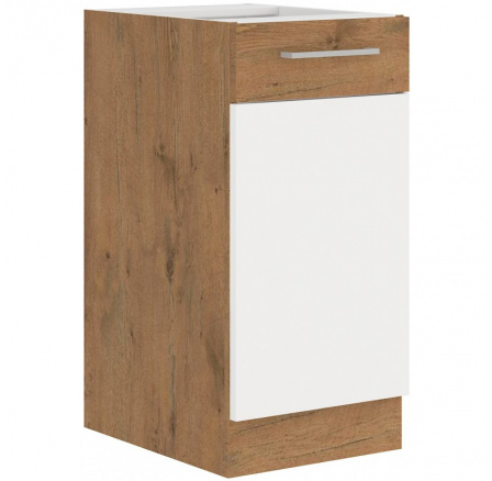 Kuchyňská dolní skříňka VEGA 40D1F, Dub lancelot/Bílý lesk Kuchyňská dolní skříňka VEGA 40D1F, Dub lancelot/Bílý lesk