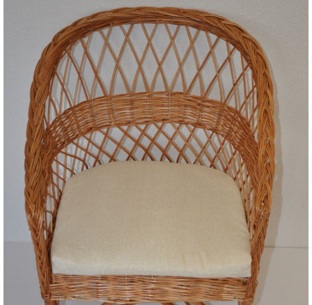 Polstr na křeslo z vrbového proutí - látka světle béžový melír Polstr na křeslo z vrbového proutí - látka světle béžový melír