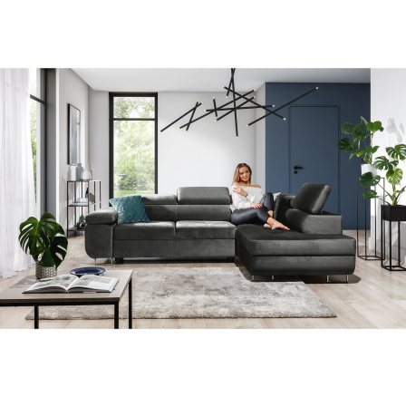 Moderní Rohová sedací souprava Annabelle do obývacího pokoje Monolith 92  Strana pravá