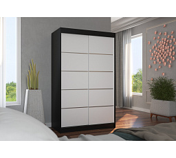 Šatní skříň s posuvnými dveřmi BENISSO 120 Černá+Bílá