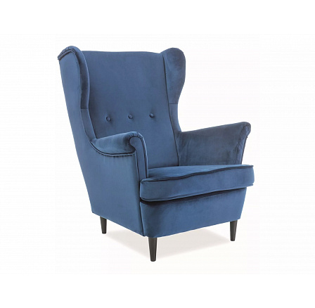 Křeslo LORD VELVET, modrý Bluvel 86/wenge