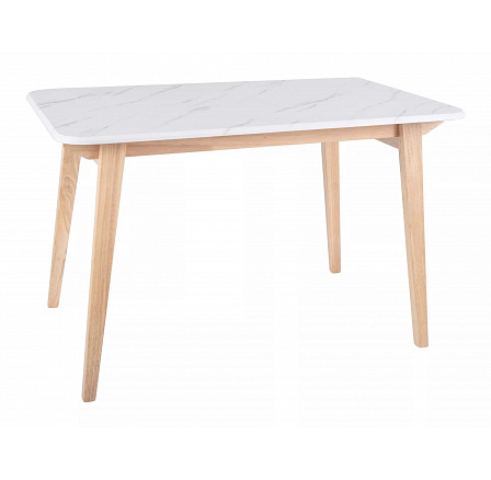 Jídelní stůl MARCUS, Efekt bílého mramoru/Dub