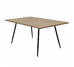 Zahradní stůl 160x95cm, kov, polywood, hnědá, AZ-F1407 NAT