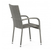 Zahradní židle, kov, polyratan, šedá, AZC-S2114 GREY