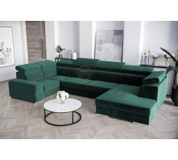 Rohová sedací souprava ROYAL MAX I 210x375x185 - zelená , levá