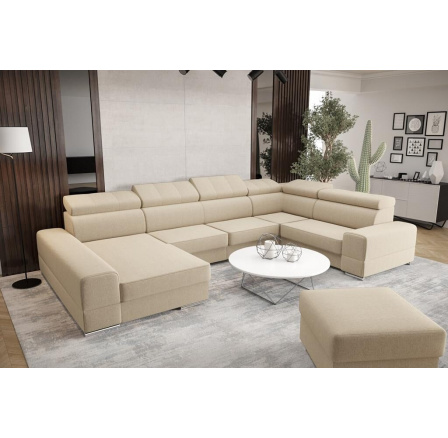 Rohová sedací souprava ROYAL MAX II průměr 230x375x185 - pravá, béžová