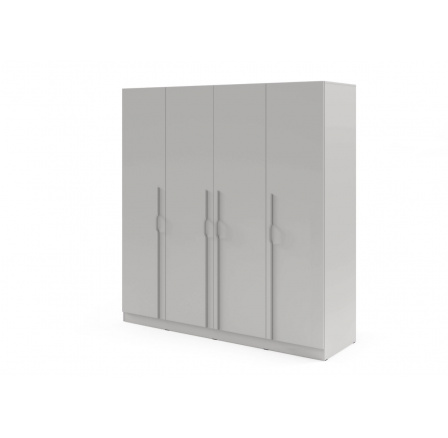 Skříň BRAGA 1 Šedá s kovovými madly a šuplíky