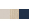 Komoda SERGIO SE 7, Béžově-písková/Dub olejovaný/Královská modř