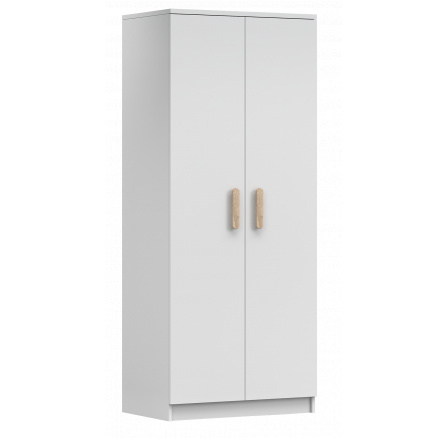 Šatní skříň 2D SMYK I - 06, Bílá Mat/Sonoma