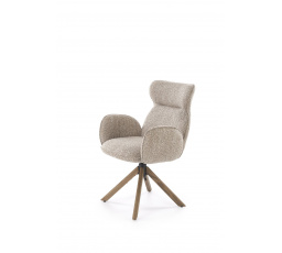 Židle K585, tmavě béžová / světlý ořech