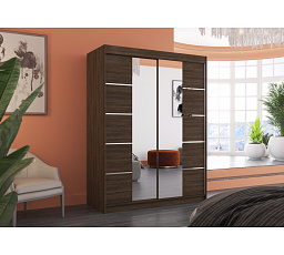 Posuvná skříň se zrcadlem NORDIC 150 Choco+Choco