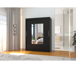 Posuvná skříň se zrcadlem DORRIGO 150 Černá+Černá