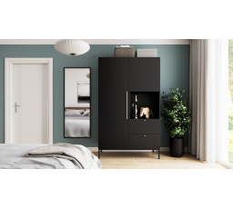 Skříň LANZZI 135,Černý Mat Černý Mat