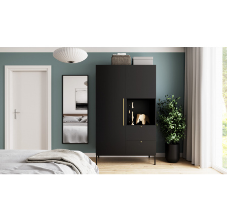 Skříň LANZZI 135,Černý Mat Černý Mat