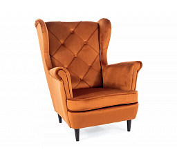 Křeslo LADY VELVET, Skořicový Bluvel 4215/Wenge