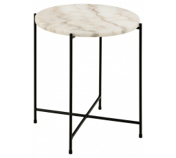 Konferenční stolek Avila vysoký bílý mramor