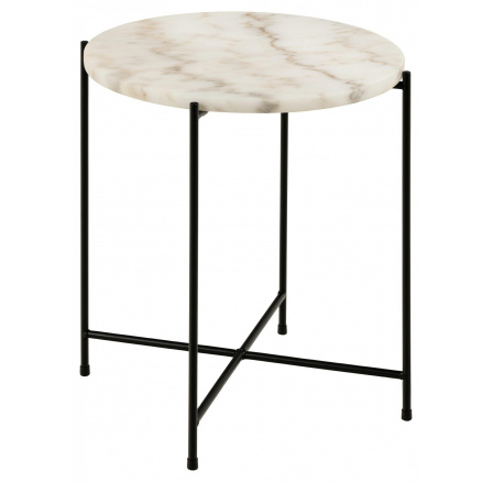 Konferenční stolek Avila vysoký bílý mramor