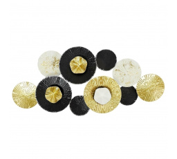 Dekorace na zeď Anemone zlatá/ černá