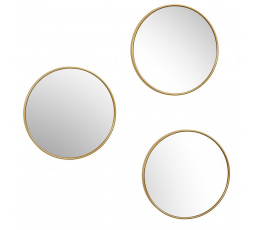 Sada 3 zlatých zrcadel Toronto, kulatých 26 cm