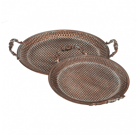 Tác kovový - aranžovací, meděný, cena za sadu 2 ks