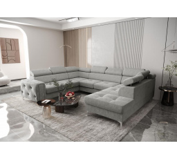 Rohová sedací souprava ORION MAX I s funkcí spaní 225X350X255 cm - šedá , levá