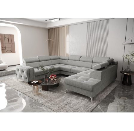 Rohová sedací souprava ORION MAX I s funkcí spaní 225X350X255 cm - šedá , levá