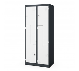 Šatní skříň typu L JULIA, 800 x 1850 x 450 mm, antracitově-bílá
