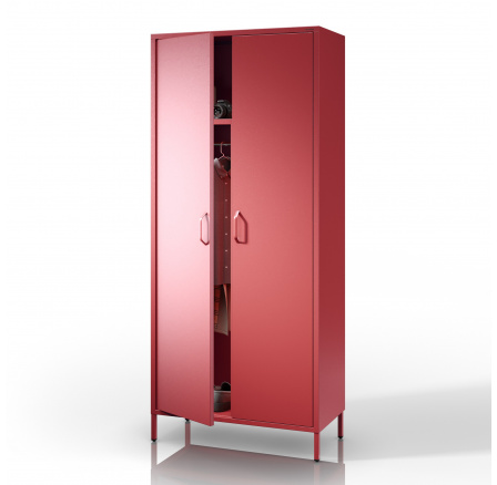 Kovová šatní skříň červená FLAVIO Kovová šatní skříň červená FLAVIO