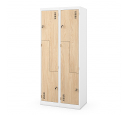 Šatní skříň typu L JULIA, 800 x 1850 x 450 mm, Eco Design: bílá/dub sonoma