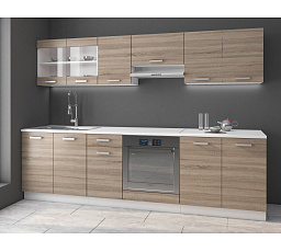 Kuchyňská linka DAVIS - 2,6 m, Bílá/Dub Sonoma Trufla