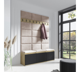 Předsíňová stěna EMI 6, Trinity 02/Artisan + Černá