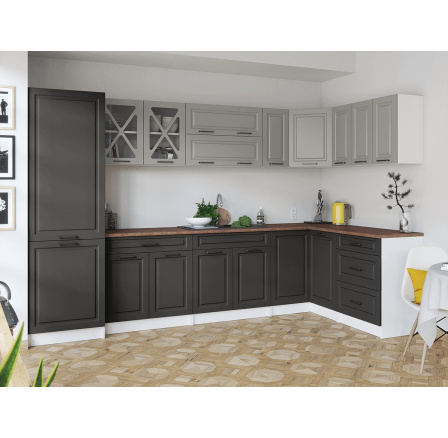 Rohová kuchyňská linka Simea kámen/grafit MAT Rohová kuchyňská linka Simea kámen/grafit MAT