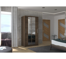 Posuvná skříň se zrcadlem DRAGONIS 100 Choco+Choco