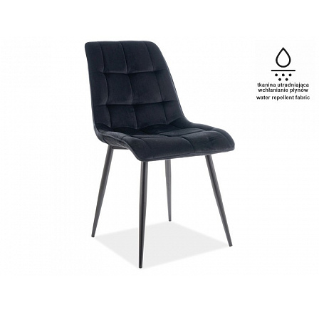 Jídelní židle CHIC Matt Velvet černý 99/černý mat