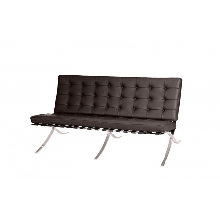 Sofa BA2 pro 2 osoby, hnědá přírodní kůže