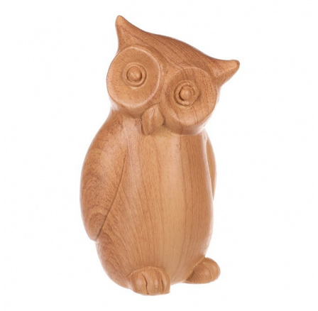 Sova - polyresinová figurka, imitace dřeva