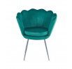 Křeslo velvet zelené /nohy stříbrné/ FR1-FX