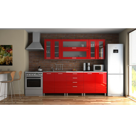 Kuchyňská linka Eginger KRF 220 červený lesk Kuchyňská linka Eginger KRF 220 červený lesk