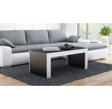 Konferenční stolek TESS, černá/bílý pruh