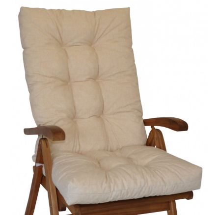 Polstr na teakové zahradní křeslo vysoké - látka světle béžový melír Polstr na teakové zahradní křeslo vysoké - látka světle béžový melír