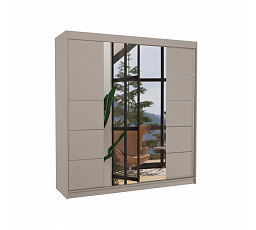 Posuvná skříň se zrcadlem DALMATIA 200 Kašmír+Kašmír