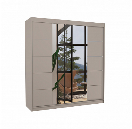 Posuvná skříň se zrcadlem DALMATIA 200 Kašmír+Kašmír