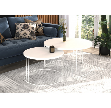 Konferenční stolek 2v1 ETTA Bílý+Bílý