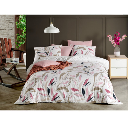 Povlečení bavlna 140x200, 70x90cm Carmen pink nitěný knoflík