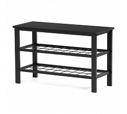 Botník 2 police, bez potahu, kov - černý matný lak