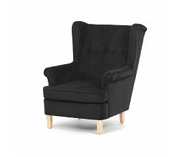 Křeslo ušák, černá látka, AK-388 BK2