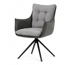 Jídelní židle, šedá, manšestrová látka, DCH-D1345 GREY2