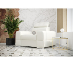 Křeslo ROYAL 114 cm - bílá eko kůže