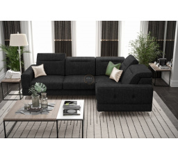 Rohová sedací souprava MALIBU 250X180 cm - černá , pravá